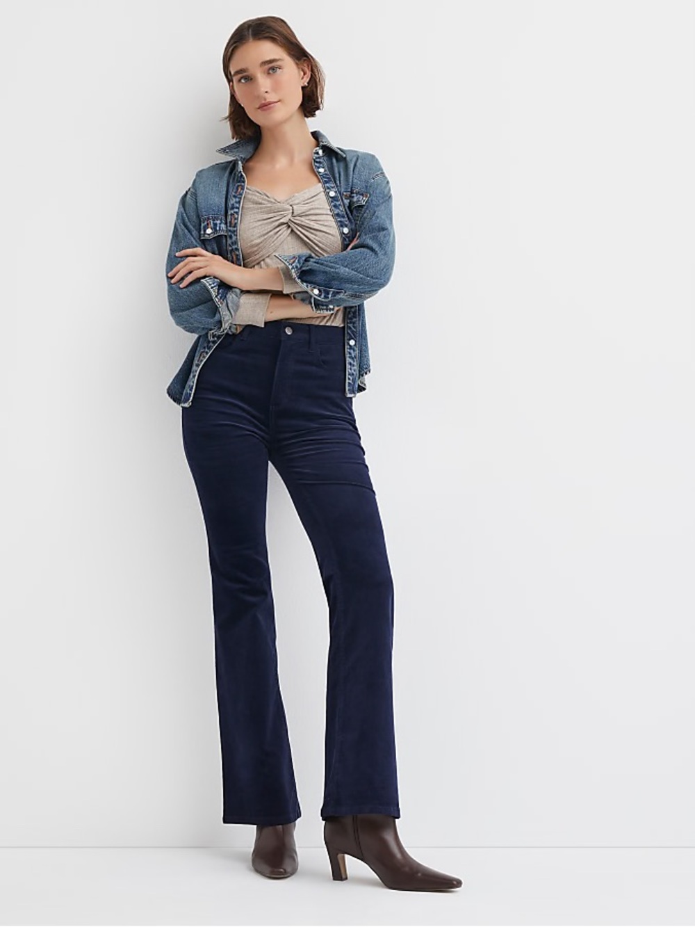 LOFT Black Corduroy Flare Jeans “Modern Boot”